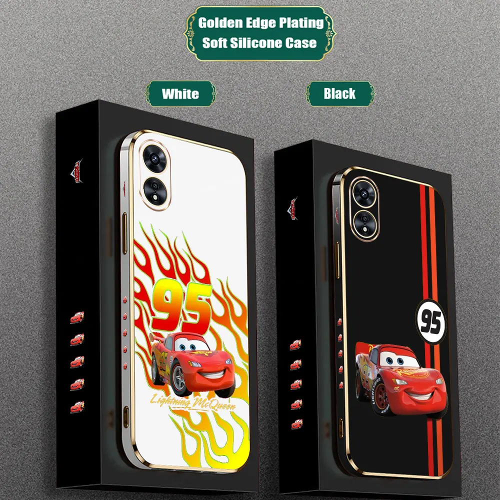 Coque de téléphone Disney Cars Rains McQueen 95, housse de placage, OPPO Reno 12, 11, 11F, 10, 8, 8T, 7, 7Z, 6, 6Z, 5, 5F, 4, 4F Pro Plus Lite, 5G