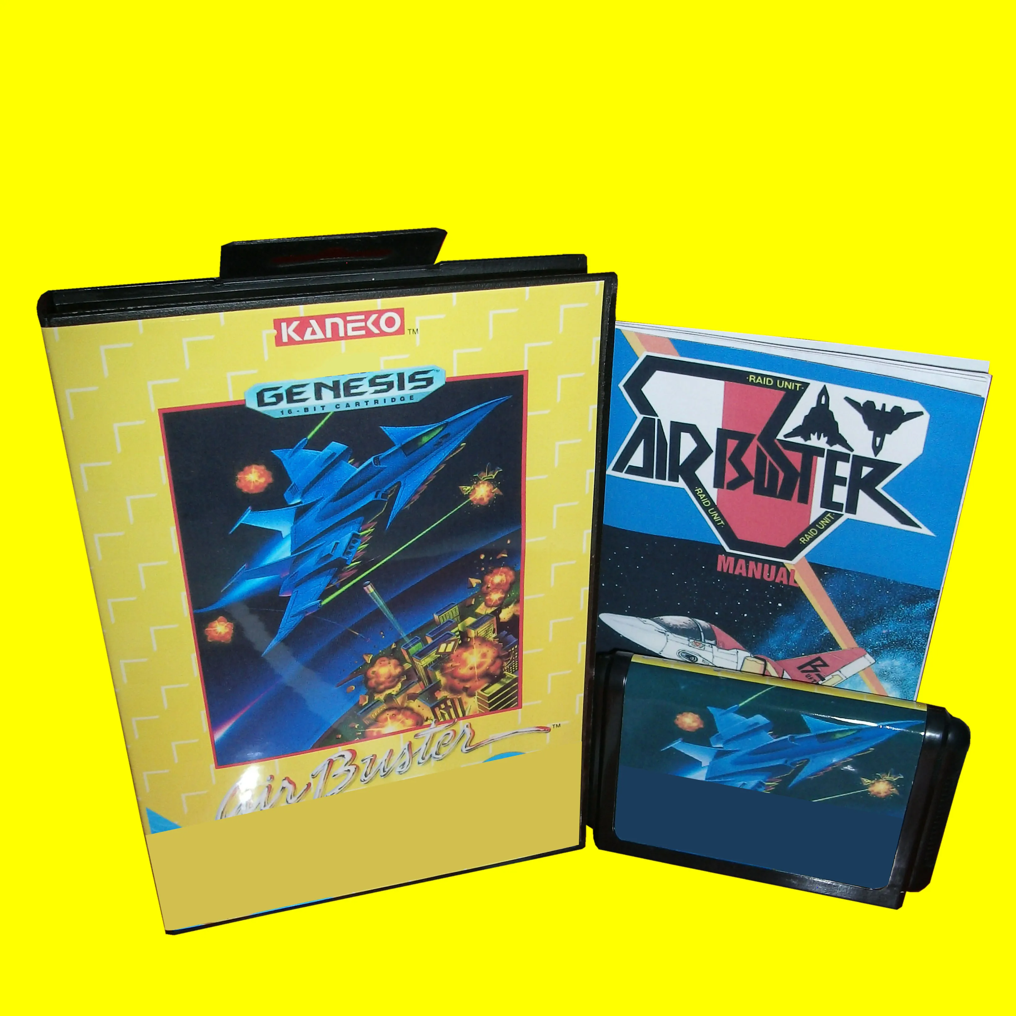 Gran oferta Air Buster con caja y cartucho Manual para tarjeta de juego Sega MD de 16 bits, sistema Megadrive Genesis