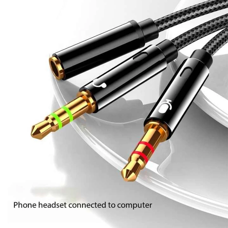 Divisor convertidor de Audio para micrófono y auriculares para ordenador portátil 3,5mm hembra a 2 macho 3,5 Jack micrófono Audio Y Cable divisor - imagen 5