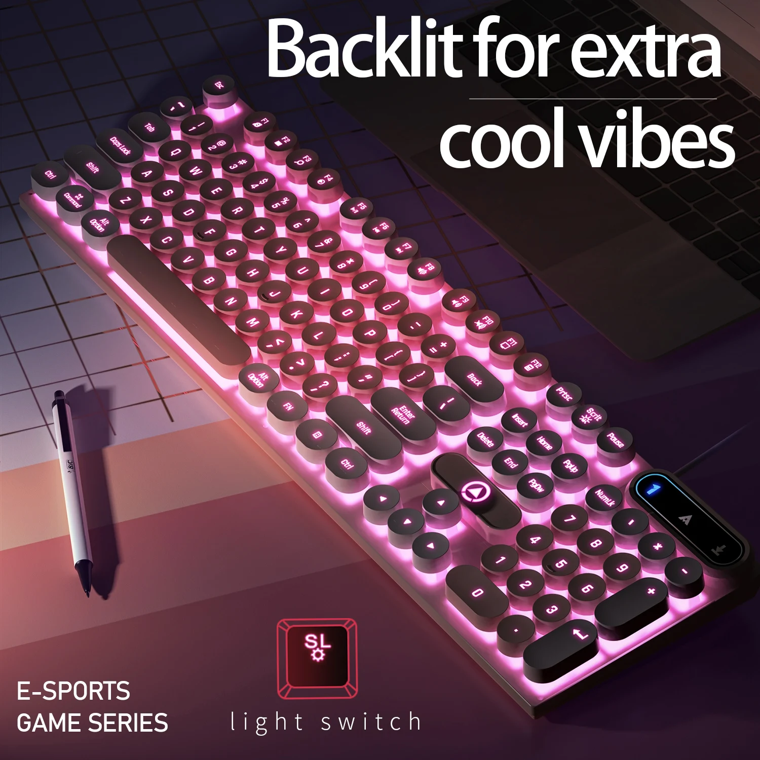 Teclado de oficina con cable USB USB, escritura silenciosa, diseño ergonómico para computadora doméstica/negocios/de escritorio, Compatible con PC/portátil - imagen 4