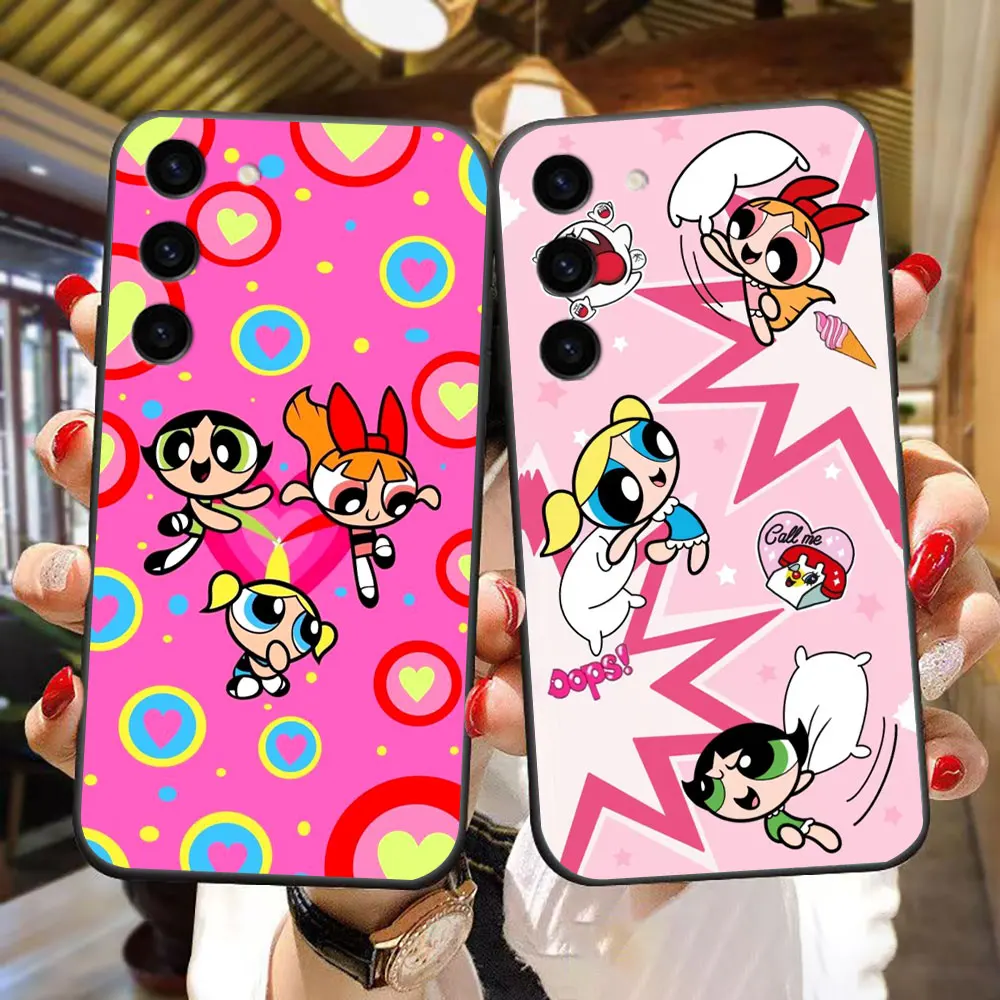 Funda de teléfono con dibujos animados The P-Powerpuff Girls para Samsung Galaxy S25 S24 S23 S22 S21 S20 FE S10 S9 PLUS ULTRA Funda Shell - imagen 2