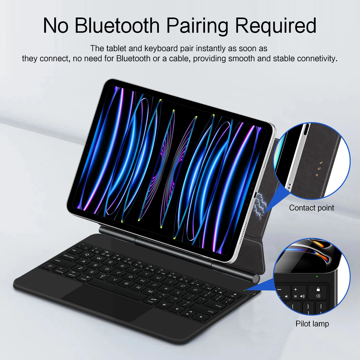 Funda con teclado mágico Plug & Play con PIN inteligente para iPad Pro 11 2018-2022 Air 4 5 6 11 "M2 M3 TrackPad teclado carga inversa inteligente - imagen 2