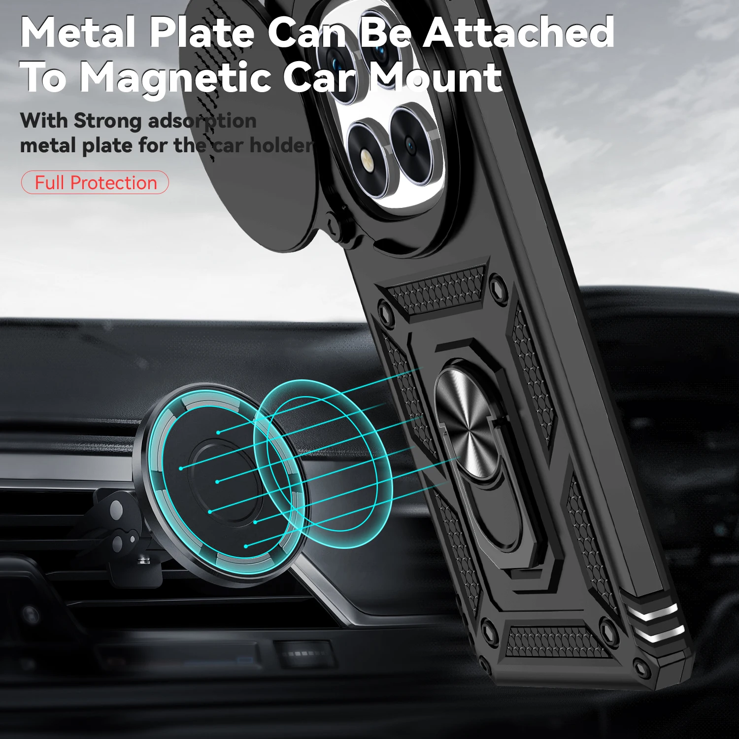 Funda de cámara deslizante para Xiaomi Redmi Note 14 Pro 4G, soporte de anillo magnético para coche, cubierta dura de teléfono a prueba de golpes RedmiNote14Pro 24116RACCG - imagen 4