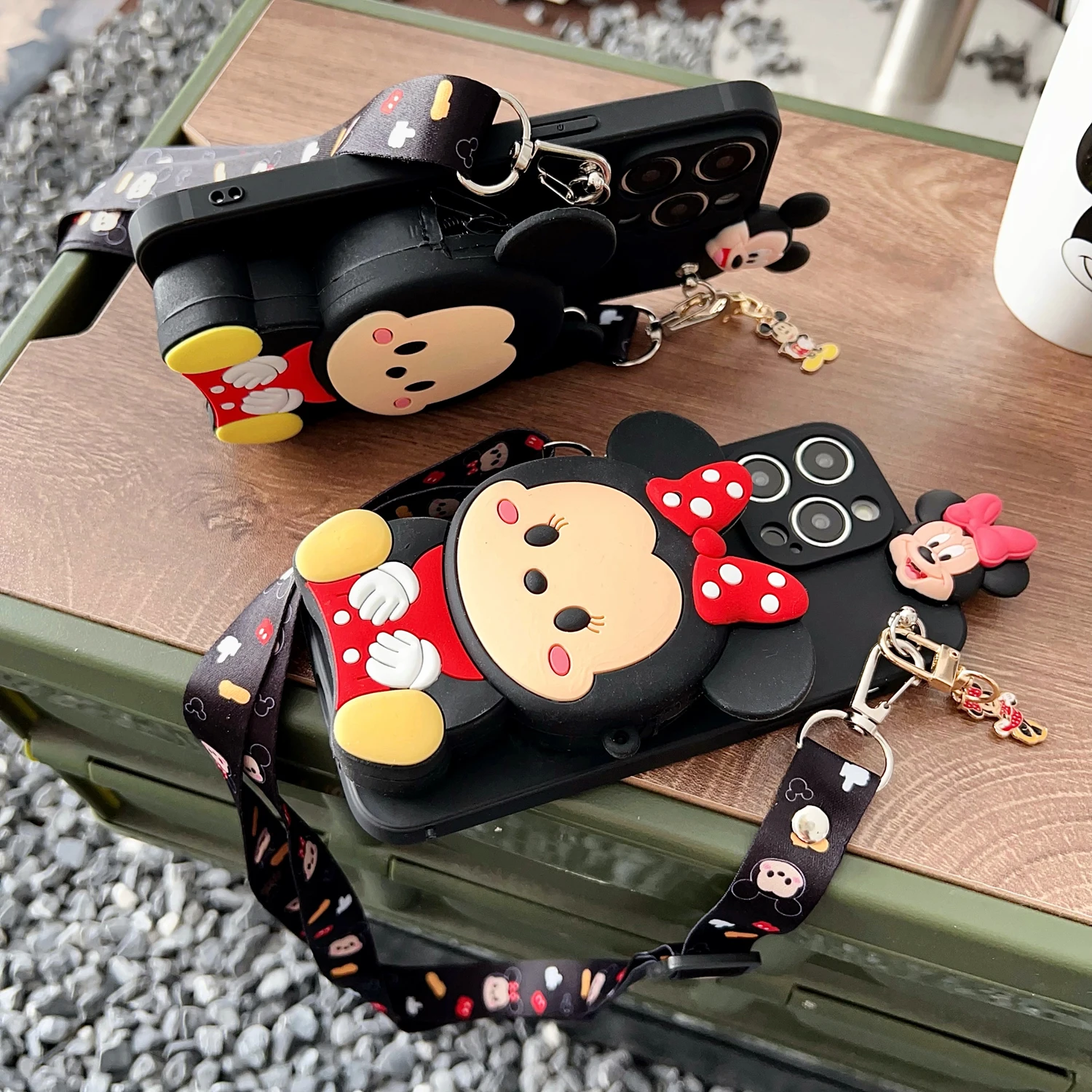 Minnie Mickey para OPPO Reno 4F 4lite 5lite 5 7 4G 8 4G 8T 10 10 11 PRo 11F 12 funda tipo billetera con cuerda - imagen 5