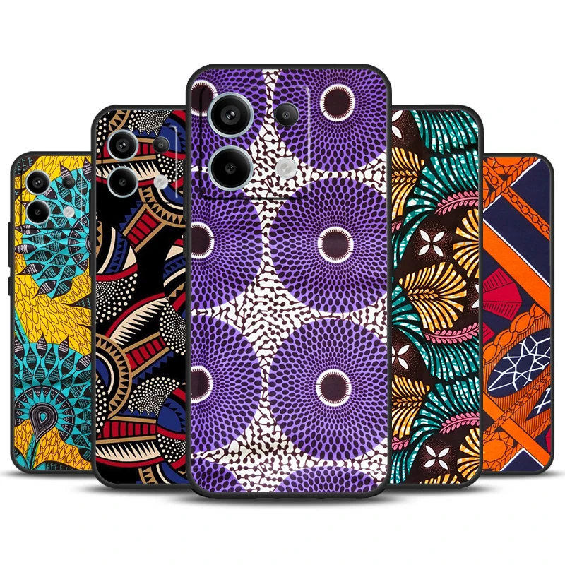 Funda estampada de tela de estilo africano para Xiaomi Redmi Note 13 Pro Plus Note 12 11 9 10 11S 10S 12S Redmi 13C 10C 12C