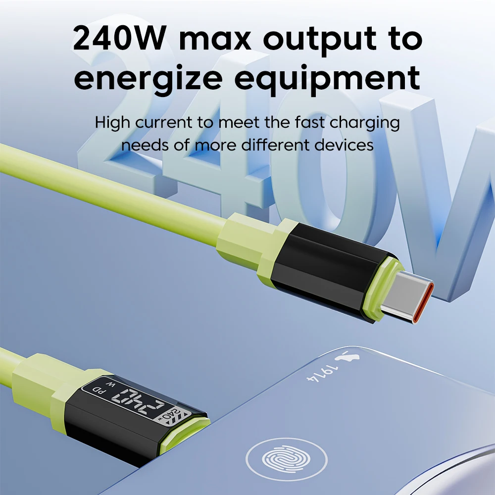 Elough Cable USB C a USB C de 240W Cable de carga rápida USB tipo C a tipo C para Samsung iPhone 15 16 Cable de datos para tableta - imagen 5