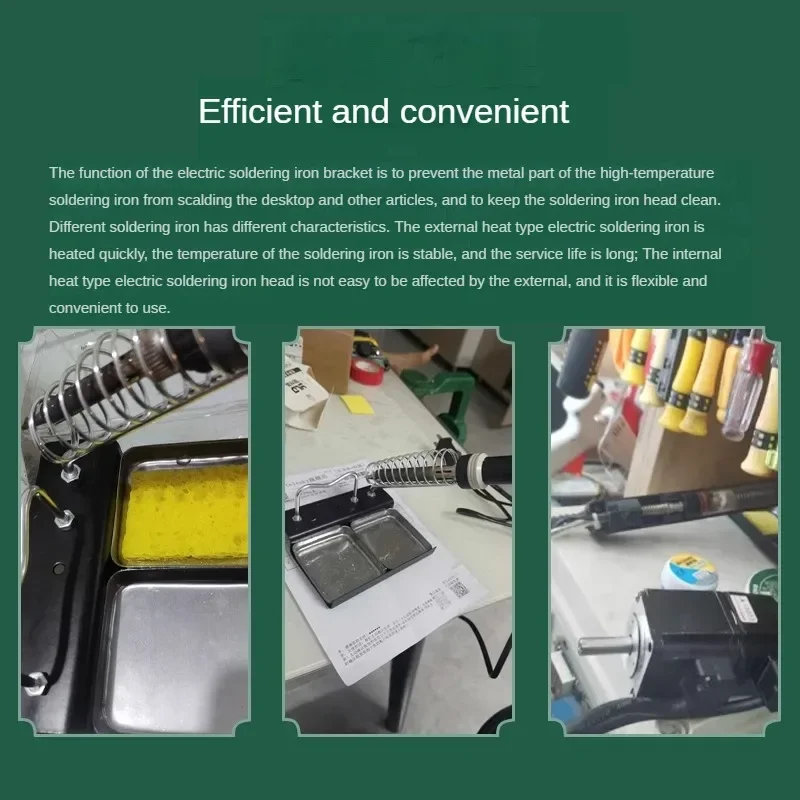 Soporte de soldador para estación de soldadura, punta de hierro con esponja de limpieza de soldadura, accesorios de soldadura eléctrica - imagen 4