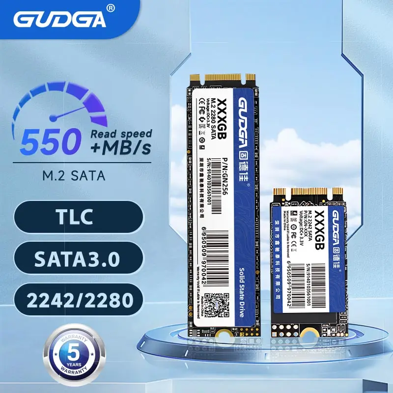GUDGA SSD M.2 SATA 2280 – Disco Interno PC y Portátil