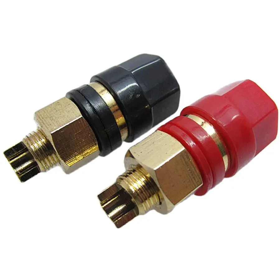Un par de conectores Banana, enchufes chapados en oro, terminales de cobre, accesorios de Audio, negro, rojo, nuevo, venta al por mayor - imagen 3