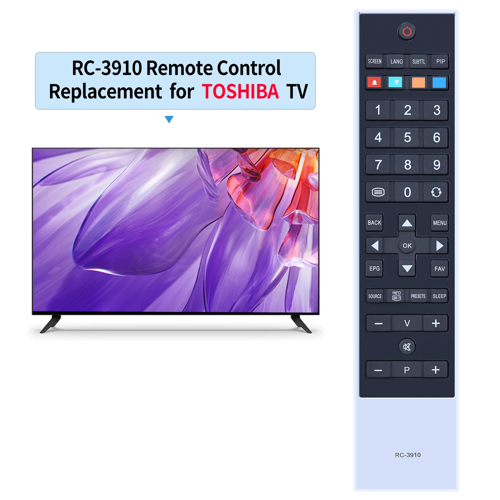 Nuevo control remoto de TV RC-3910 para modelos Toshiba - imagen 2