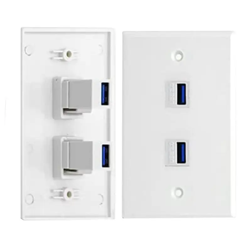 Multi puerto USB 3,0 versión 5Gbps velocidad tarjeta de datos hebilla soldadura libre enchufe Panel enchufe de pared 70mm * 115mm - imagen 4