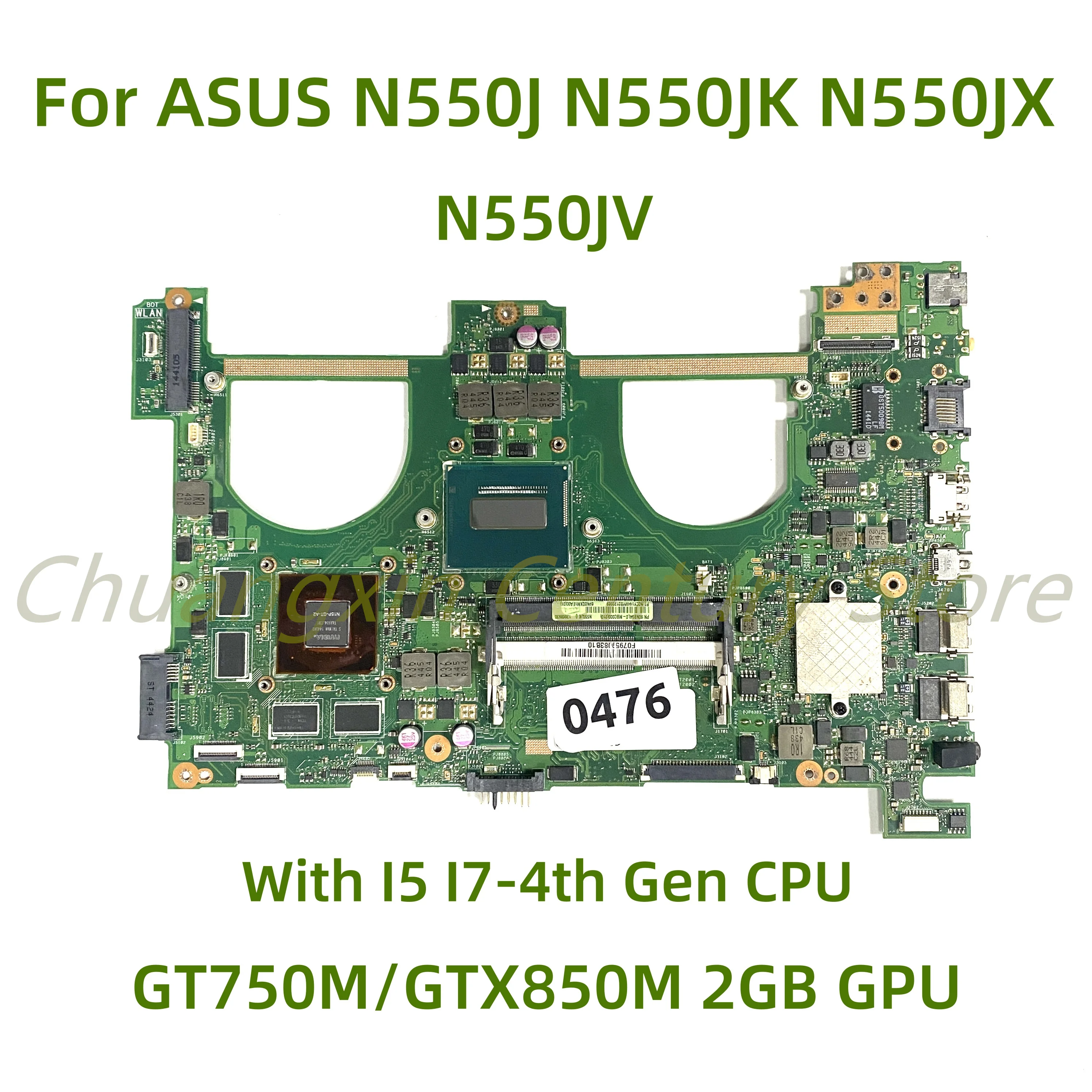 Para ASUS N550J N550JK N550JX G550J G550JV G550JK G550JX placa base para ordenador portátil N550JV con CPU I5 I7 GT750M GTX850M GPU 100% probado