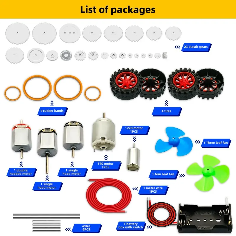 Kit de motores eléctricos DC TT, engranajes de plástico con Mini Motor RC, 1,5-3V, 15000RPM, hélice de eje de cable electrónico para proyectos de juguetes DIY - imagen 2