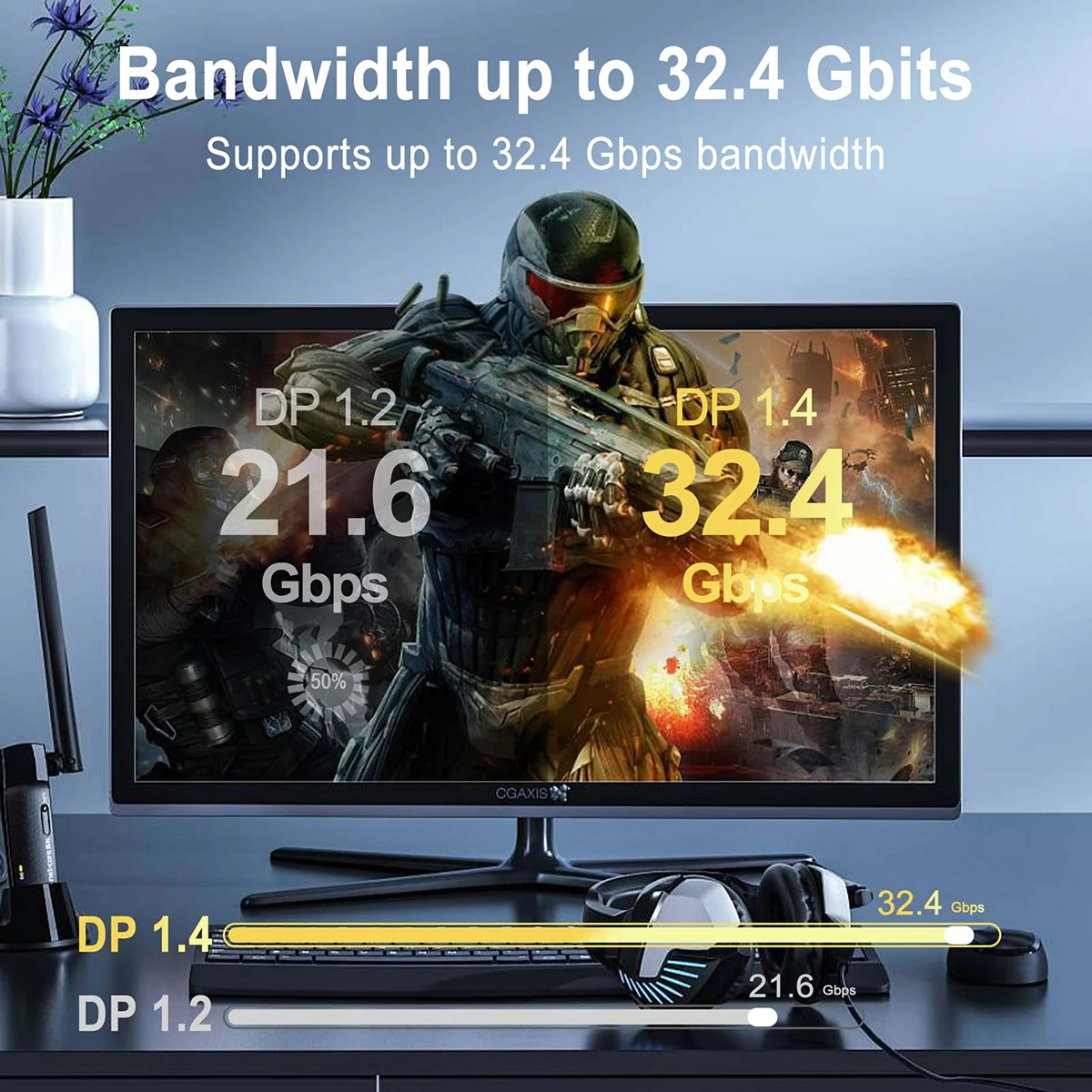 8K @ 60Hz 4K @ 144Hz 2K @ 240Hz DisplayPort 1,4 Cable 90 grados DP macho a macho Cable suave de silicona para ordenador portátil Monitor de juegos de PC - imagen 3