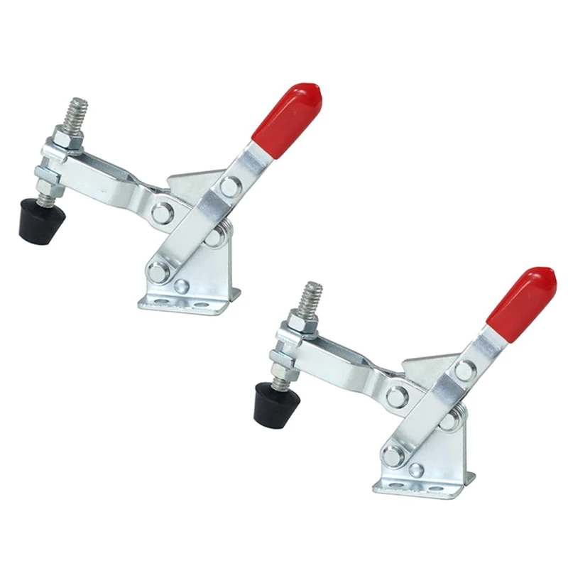 Abrazadera de palanca Vertical de liberación rápida, 4 piezas, 102B - 220 Ibs, capacidad de retención W, punta de presión de goma, Plata fácil de usar - imagen 2