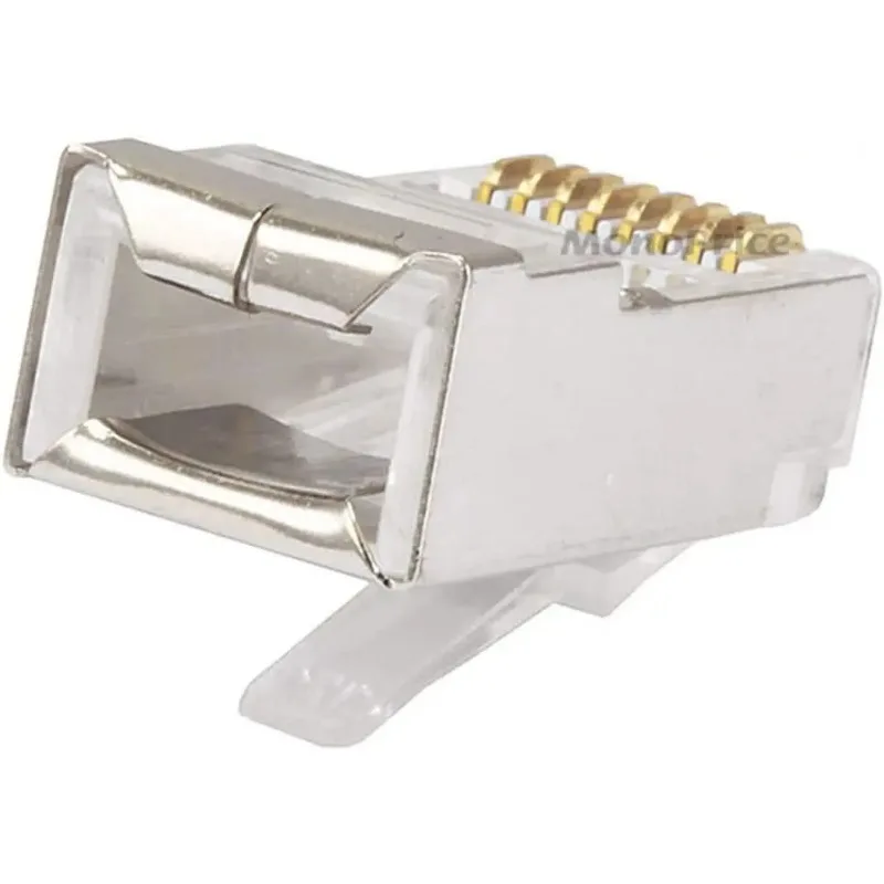 Conector de enchufe Modular con protección de Metal, cabeza adaptadora de Cable, RJ45, RJ-45, 8P8C, red CAT5, CAT5E, CAT6, CAT6A, lote de 100 unidades - imagen 5