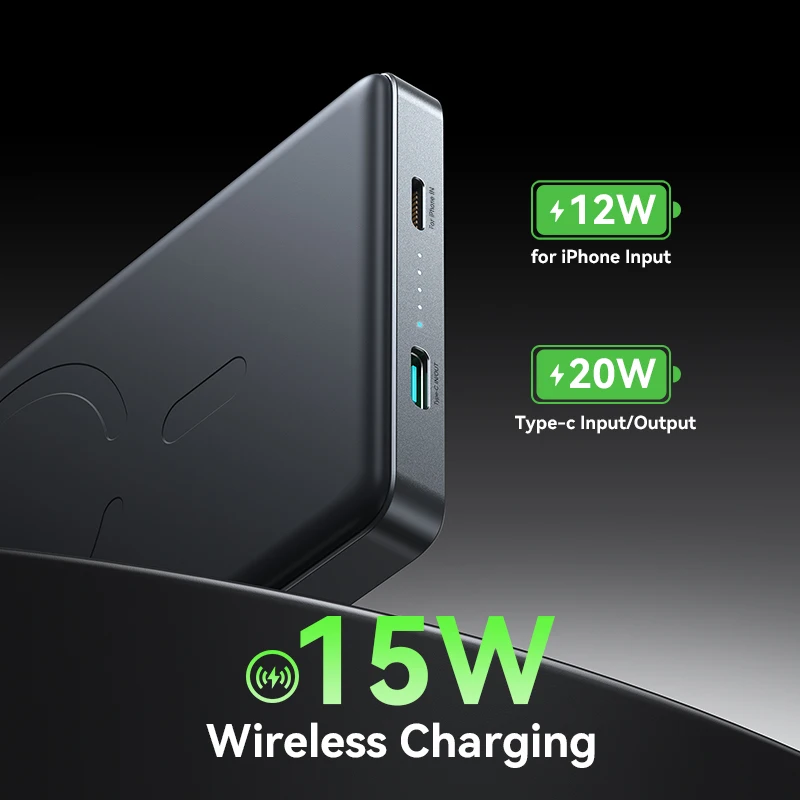 Joyroom-Banco de energía magnético inalámbrico, 20W, 10000mAh, Cable tipo C, cargador delgado portátil MagSafe para iPhone serie 16-12 - imagen 5