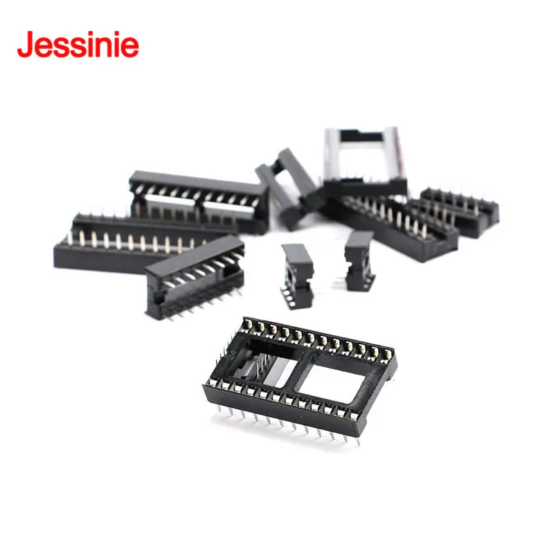 10 Uds IC enchufe redondo agujero cuadrado DIP 6 8 14 16 18 20 24 28 40 Pin conector IC asiento ancho estrecho 6P/8P/14P/16P/18P/20P/24P/28P - imagen 2