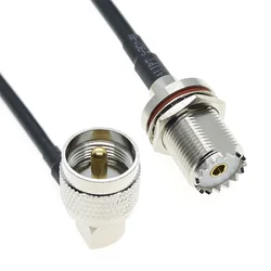 Cable coaxial UHF RG58 SO239 PL259 Angulo Recto Alta Calidad