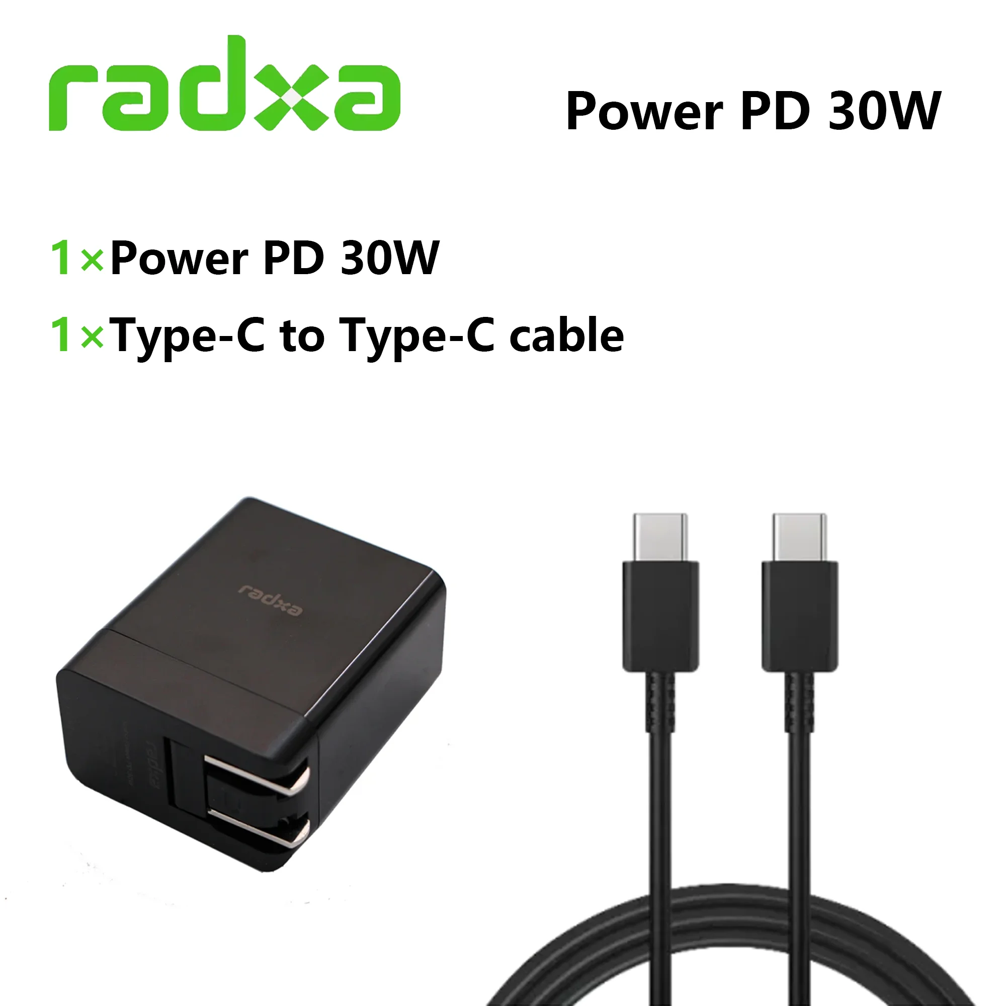 Radxa Power PD 30W Opción Adaptador de enchufe de alimentación de la UE Cable C a C y cable C a CC Compatible con Radxa SBC - imagen 2