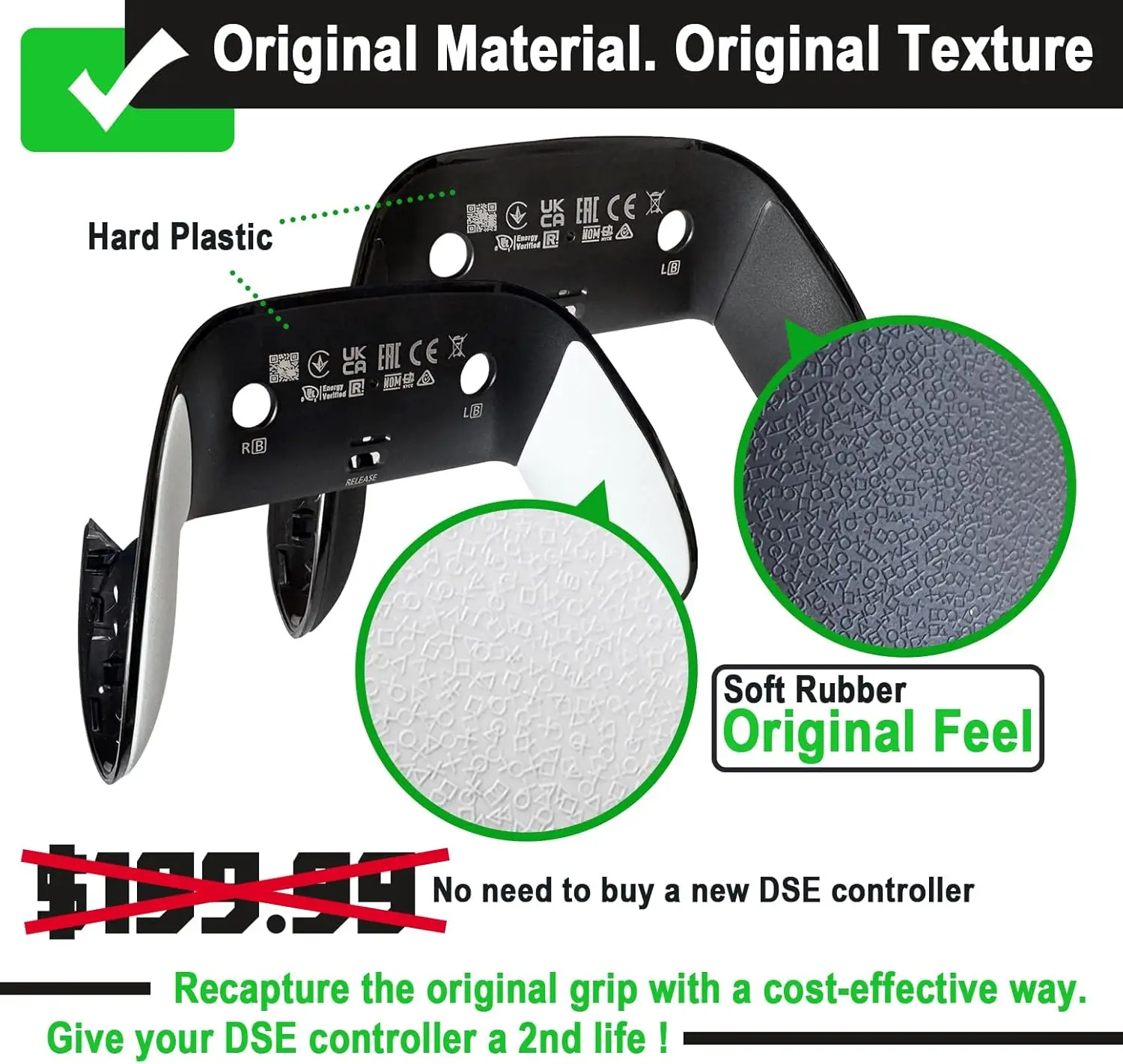 Reemplazo para la cubierta del controlador PS5 DualSense Edge, la carcasa trasera de repuesto Playstation 5 Edge - imagen 4