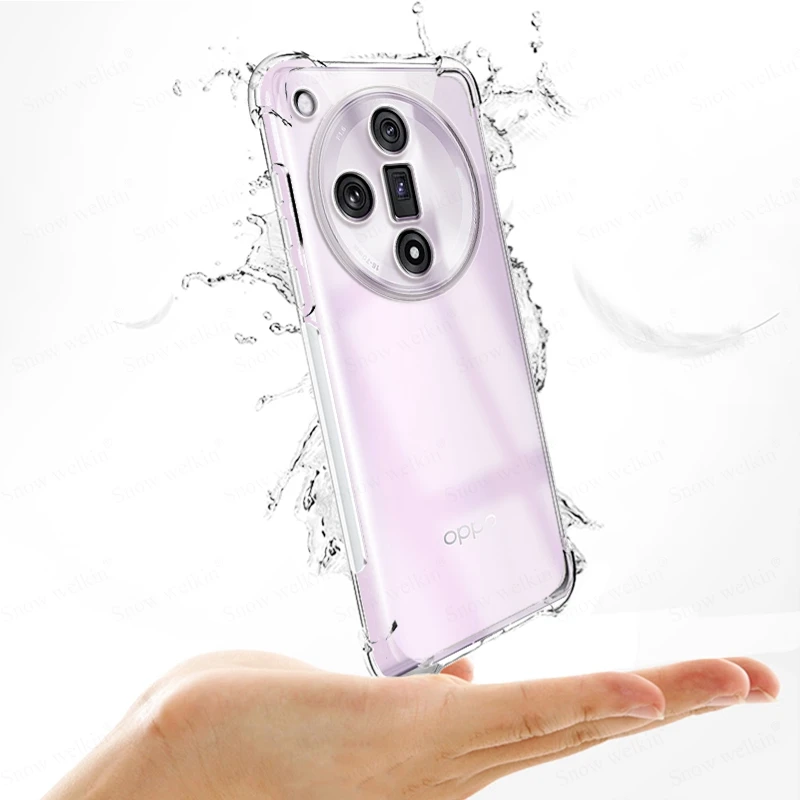 Funda de protección completa con amortiguador de Airbags para Oppo Find X7 Ultra X6 X5 X3 X2 Pro Lite, funda trasera transparente de TPU suave a prueba de golpes - imagen 4