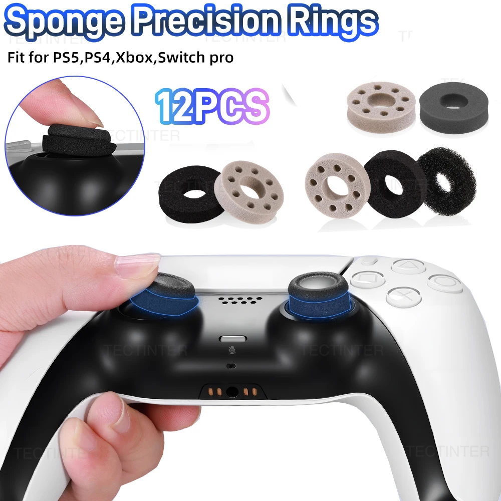 12 Uds anillo de esponja para PS5/PS4/Switch PRO/XSX/Switch Pro controlador anillo objetivo de precisión juego Joystick Gamepad objetivo ayudar movimiento