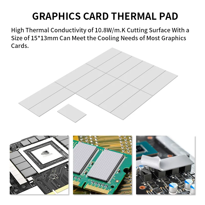 Almohadilla térmica M.2 SSD 10,8 W/mk CPU tarjeta gráfica disipador de calor placa base disipación de calor almohadilla de silicona 70*22mm para SSD - imagen 3