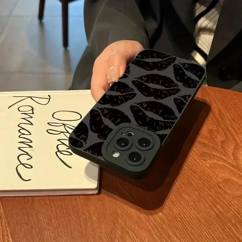 Funda de teléfono con estampado de labios, carcasa trasera suave a prueba de golpes para iPhone 15 Pro Max, 11, 12, 13, 14 Pro, XS Max, XR, X, 7, 8 Plus - imagen 4