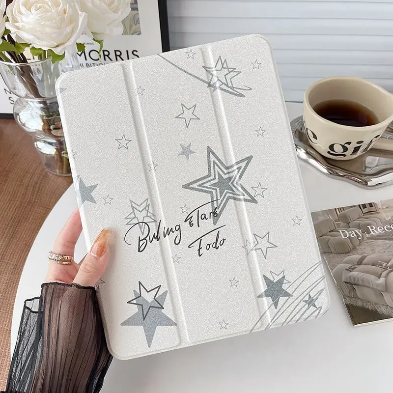 Funda 3 pliegues con portalápices para iPad 10th 11th Pro 11 12,9 13 M2 M4 M3 funda 9,7 10,2 5th 6th 7/8/9 mini 6 7 funda Air 3 4 5 6 - imagen 2