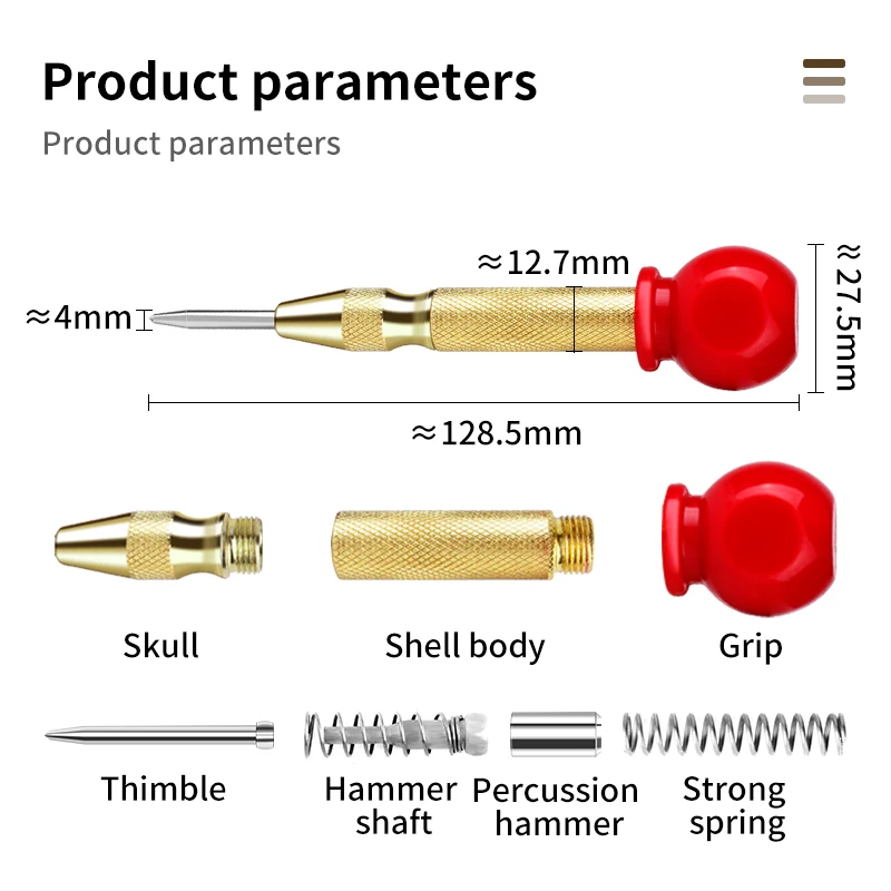 LUXIANZI-punzón central automático General, prensa de carpintería, marcador de abolladuras, Metal, madera, vidrio, azulejo, taladro, marcado, agujeros de inicio, herramientas - imagen 4