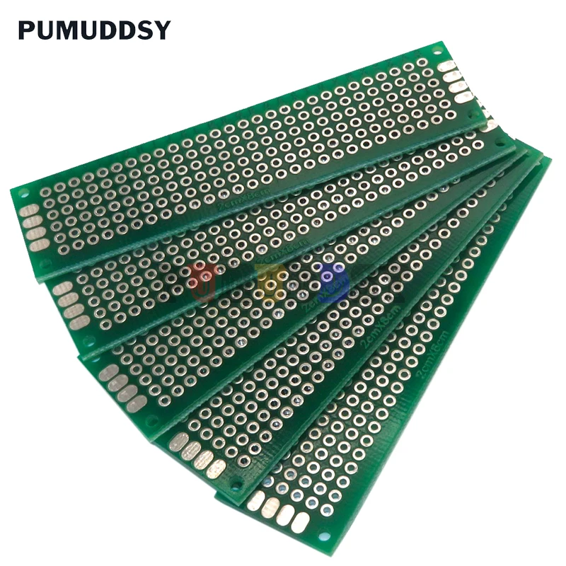 5 unids/lote placa de circuito impreso Universal 2x8cm 2*8CM prototipo de doble cara PCB diy