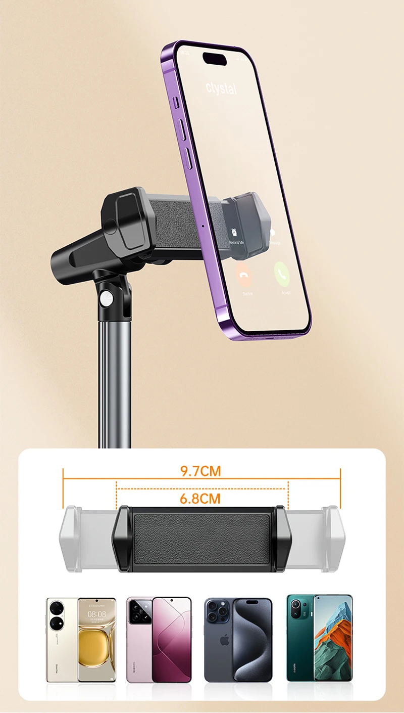 Soporte giratorio telescópico para tableta de escritorio, rotación de 360 ° para teléfono móvil Samsung, Xiaomi, Huawei - imagen 3