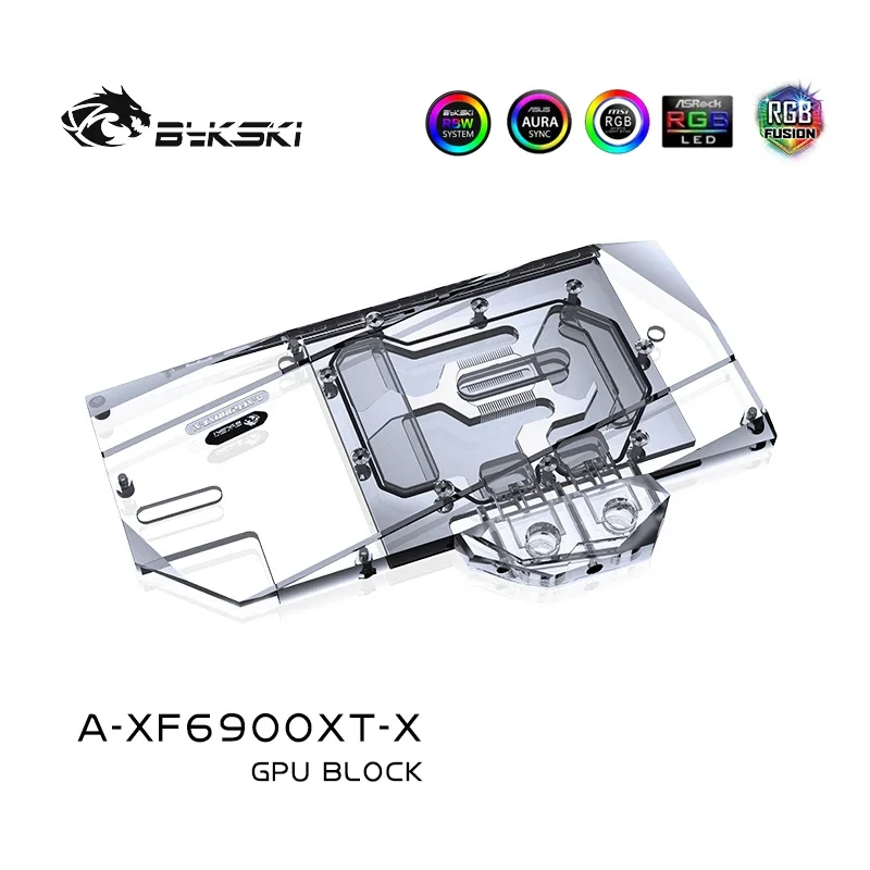Bykski Water Block Use for XFX Radeon RX 6900XT / 6800 XT Speedster Merc 319 GPU Card / Full Cover Copper Radiator / RGB Light - imagen 3