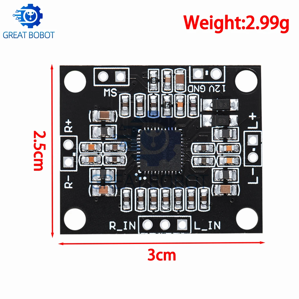 Placa amplificadora de potencia en miniatura estéreo digital de dos canales PAM8610 2x15W de alto rendimiento para sistemas de audio - imagen 3