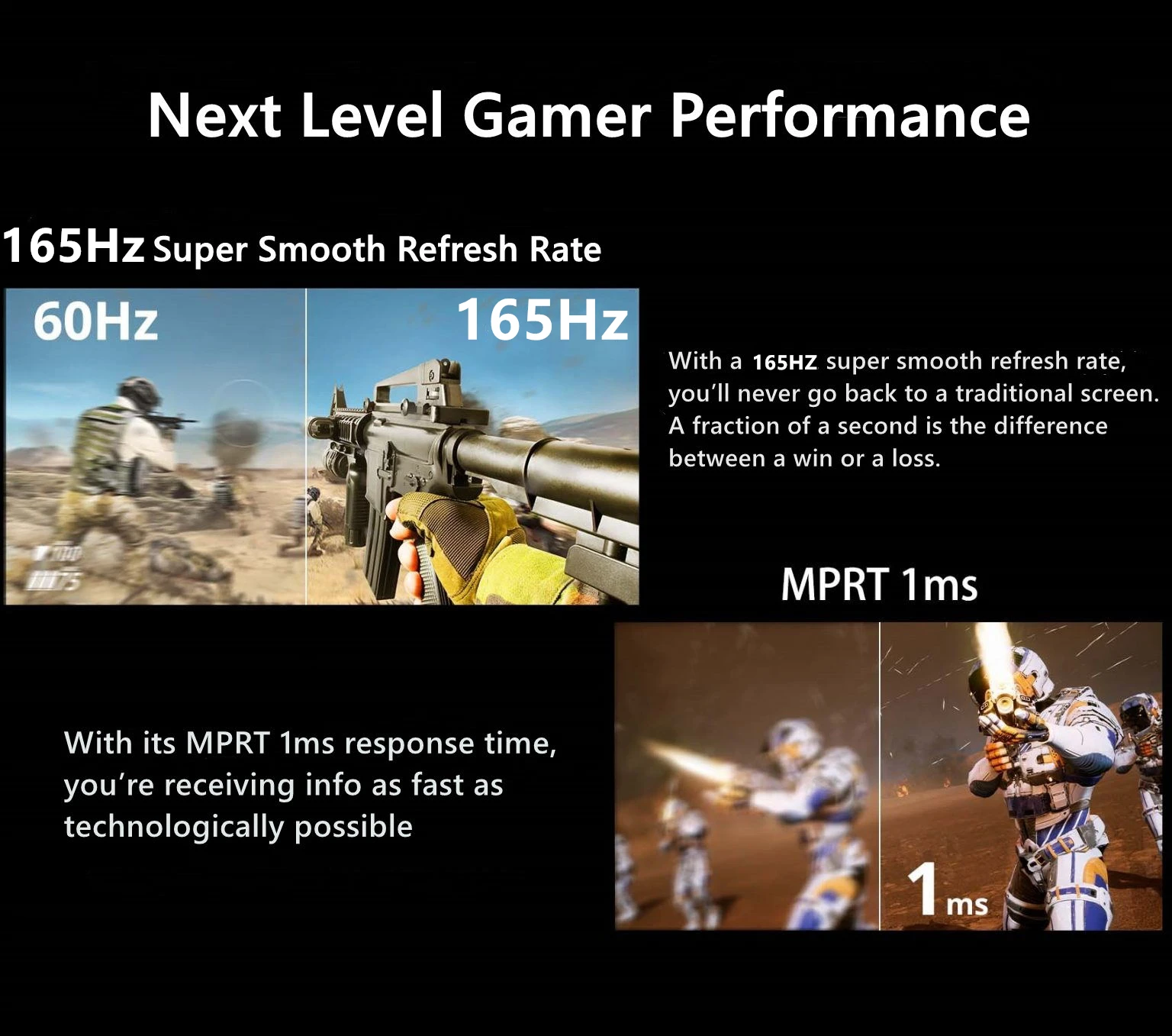 FYHXele Monitor de 32 pulgadas 2K 165Hz PC Panel IPS pantalla LED QHD pantalla de ordenador de juegos de escritorio FreeSync g-sync MPRT 1ms 2560*1440 - imagen 3