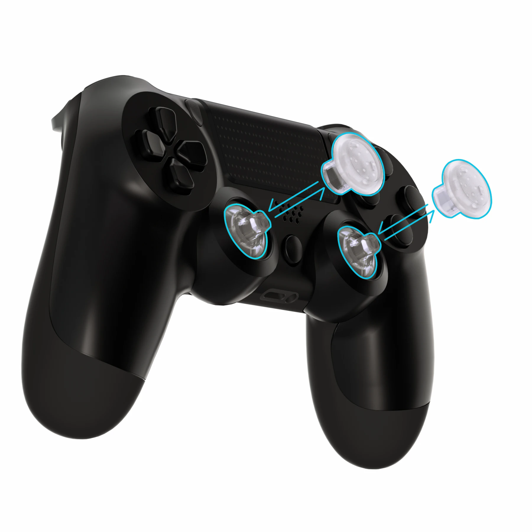 Thumbstick intercambiable transparente eXtremeRate con 3 joysticks ajustables para controlador PS5, para controlador PS4 de todos los modelos - imagen 4