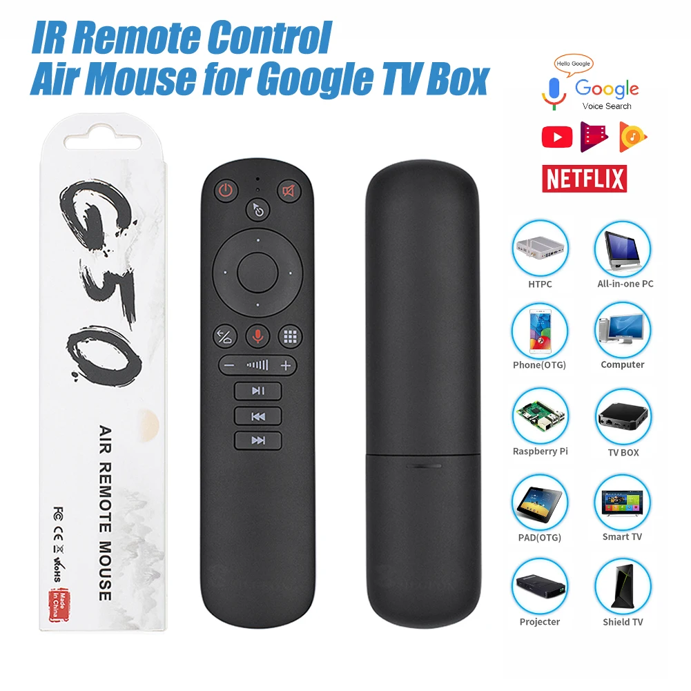 Control remoto por voz G50S G40 G30, giroscopio, ratón de aire inalámbrico, Mini Kyeboard, controlador de aprendizaje infrarrojo para Android TV Box PC - imagen 2