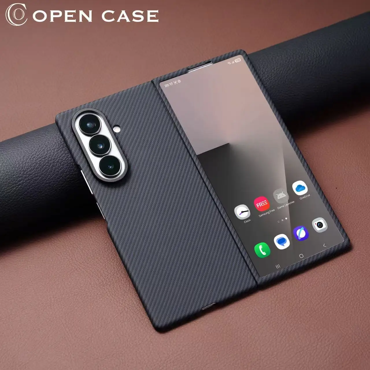 Para Samsung Galaxy Z Fold 7 6 5 4 3 funda MagSafe con textura de fibra de carbono ultrafina lente de aleación de carga inalámbrica cubierta dura esmerilada - imagen 2