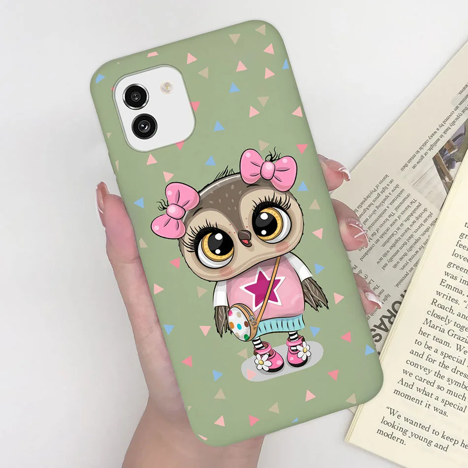 Funda trasera de silicona suave para Samsung Galaxy A03, carcasa con cara sonriente, bolsas de teléfono de moda, dimensiones 164 - imagen 4