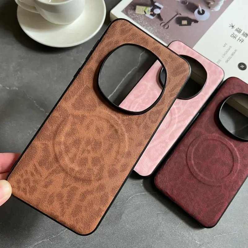 Para Huawei Honor Magic 7 Pro funda suave de piel sintética carga inalámbrica magnética funda protectora trasera para Magic 7 6 5 Pro Shell - imagen 5