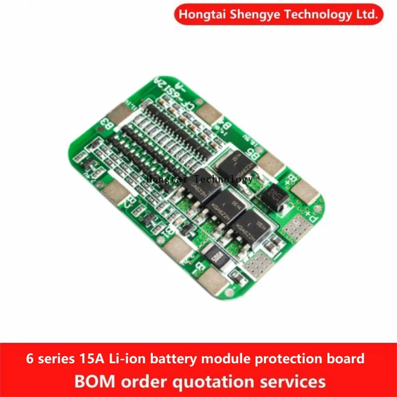 Placa de protección de iluminación Solar BMS PCB de 6 cuerdas 15A 24V para placas de protección de módulo de batería de iones de litio 18650 de 6 celdas
