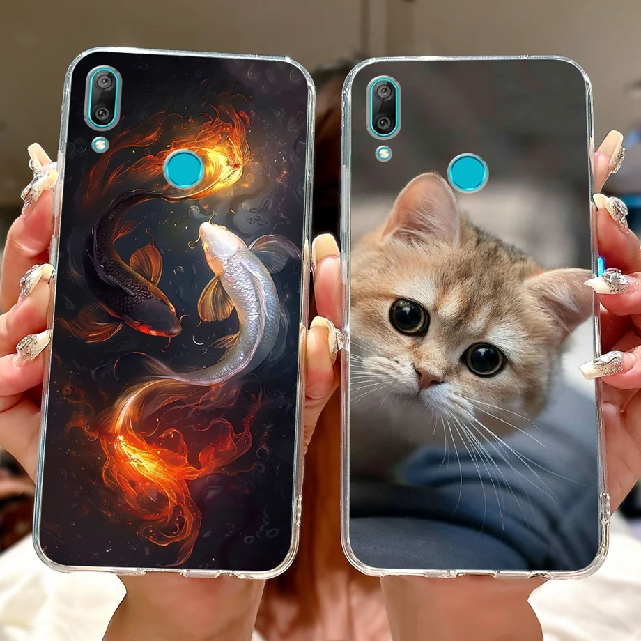 Para Huawei Y7 2019 funda DUB-LX1 Linda funda pintada Koi de la suerte funda de teléfono de silicona suave para Huawei Y7 Prime Pro 2019 Fundas parachoques - imagen 5