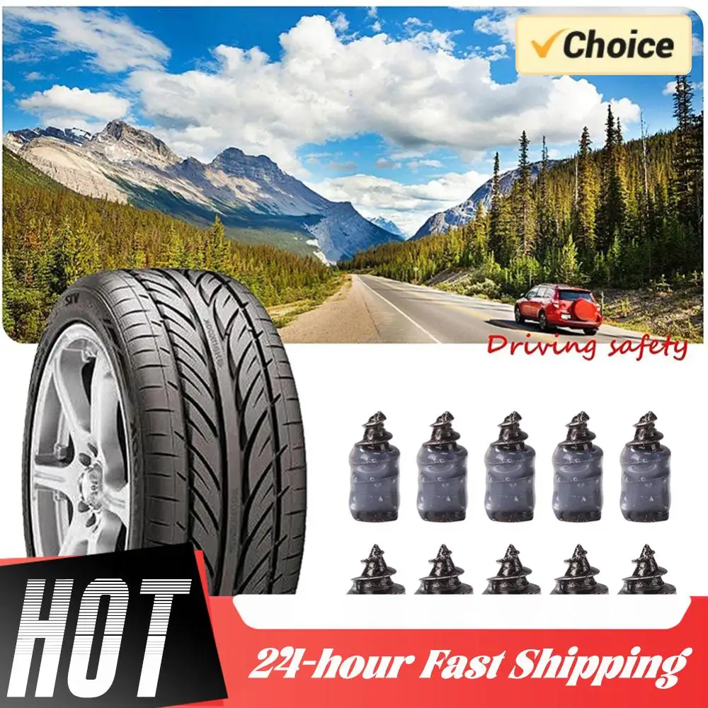 Clavos de reparación de pinchazos de neumáticos para coche, motocicleta, Scooter, bicicleta, vacío, reparación de neumáticos, juego de clavos de Metal de goma, accesorios para coche, 10-50 Uds.