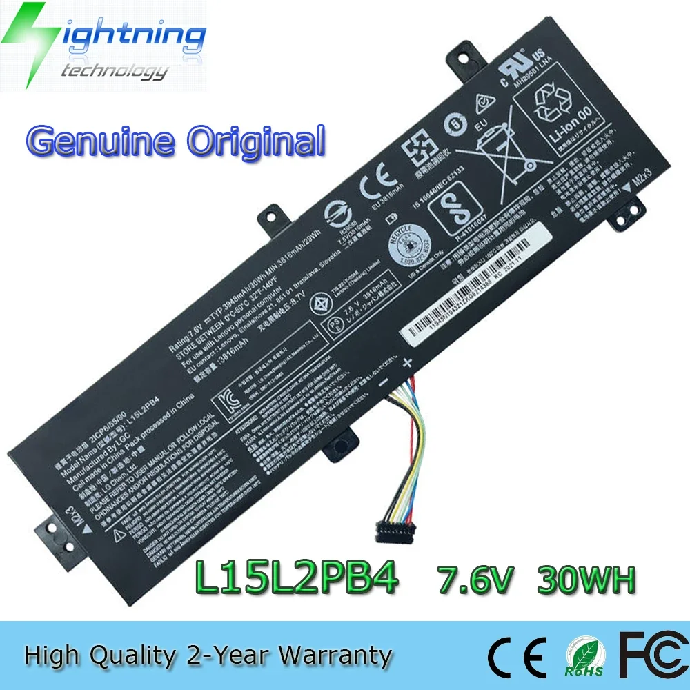 Nueva batería Original para ordenador portátil L15L2PB4 7,6 V 30Wh para Lenovo IdeaPad 310-14IKB 310-14IAP 310-15IKB 310-15ISK 15ABR L15L2PB5 etc.