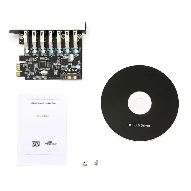 Pcie a 7 puertos Usb Superspeed USB 3,0 PCI-E Express adaptador de expansión tarjeta Hub con conector de Cable de alimentación SATA 15P para escritorios - imagen 4