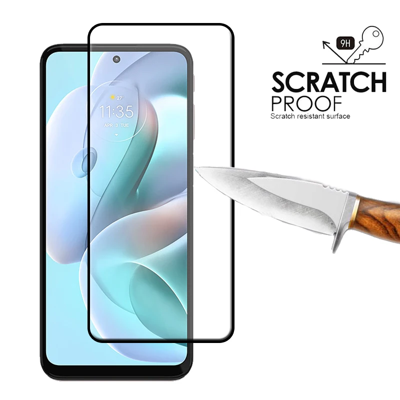 4 en 1 Protector de pantalla para Motorola Moto G41, cristal templado 9H, cubierta de pegamento completo para Moto G 41 G41, cristal de lente - imagen 4