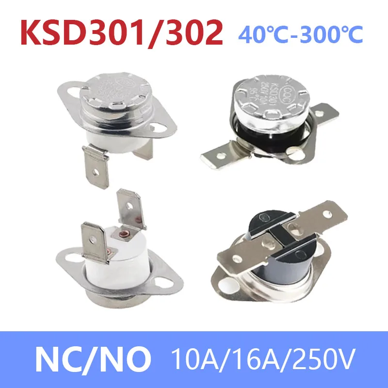 KSD301 KSD302 40-300 grados cerámico 10A 16A 250V normalmente cerrado interruptor de temperatura abierto Thermostat45C 75C 85C 95C 135C 210C 300C
