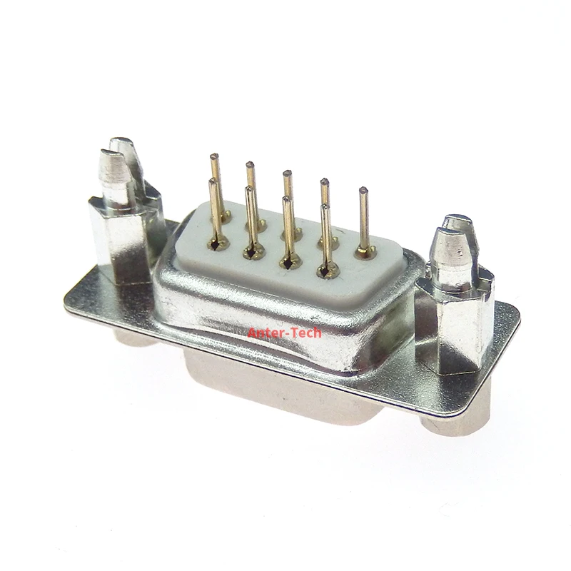 5pcsDB9 9pin recto 180 grados macho/hembra enchufe D-sub PCB conector de montaje DP9 puerto serie arpón con tornillo fijo recto - imagen 4