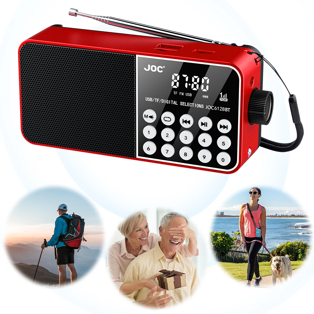 Mini Radio portátil Compatible con Bluetooth, Radio FM Digital, compatible con tarjeta TF, reproductor MP3 estéreo USB con pantalla HD para personas mayores - imagen 4